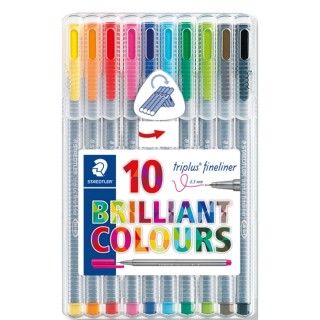 CANETAS STAEDTLER TRIPLUS FINELINER ESTOJO 10 CORES 